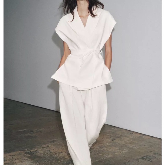 Zara Pants - PLEATED LINEN BLEND PANTS ZW COLLECTION